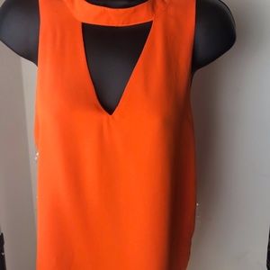 NWT Orange V-Neck sleeveless blouse | Size L